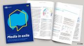 A printed version of the study "Media in exile".